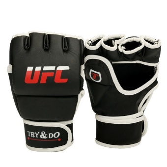 OEM MMA Half Finger Boxing Gloves (Black) - Intl