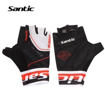 Santic 2016 Summer Men Half Finger Cycling Gloves Guantes Ciclismo Breathable Padded Outdoor Sports Motocross MTB Bicycle Bike Gloves (Size XL) - Intl - intl