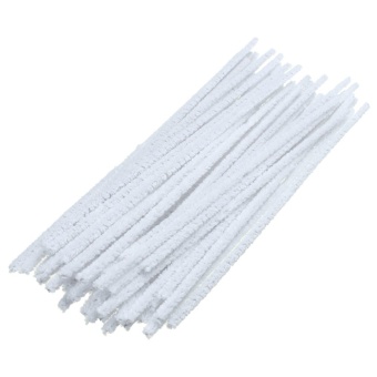 50Pcs 170mm Chenille Smoking Pipe Tube Cleaning Cleaners Craft Art Sticks White - Intl