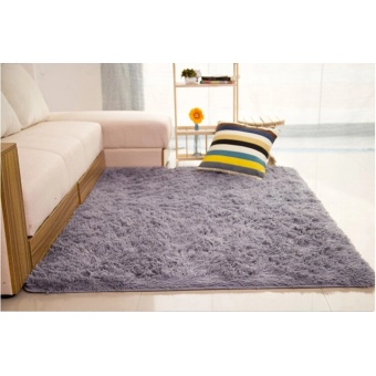 Shaggy Anti-skid Carpets Rugs Floor Mat/Cover 80x120cm (Grey)