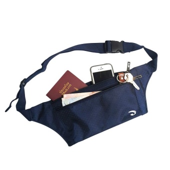 Lotte กระเป๋าคาดเอว แนบตัว กันน้ำ ซิปแข็งแรง 3 ช่อง - JA1002 (สีกรมท่า)