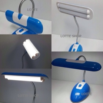 Lotte DP โคมไฟตั้งโต๊ะ นีออนคู่ ปรับโค้งงอ สูงต่ำได้ ตามต้องการ ชาร์จได้ ใช้แบบไร้สายได้ เสียบสายได้ Rechargeable Desk Lamp
