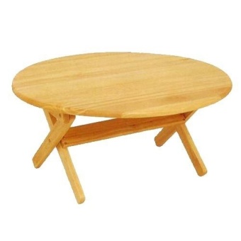 โต๊ะญี่ปุ่นกลมไม้ยางพับได้ ขนาด 75 cm. (สีธรรมชาติ)