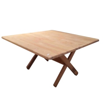 โต๊ะญี่ปุ่น โต๊ะไม้จริงยางพารา รุ่น ตัวท๊อปสี่เหลื่่ยม 750 (สีไม้ธรรมชาติ)
