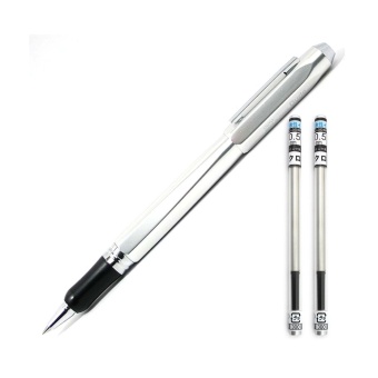 OHTO Pen Dude Series Ceramic Rollerball Technology Pen(Silver)+ไส้ปากกาหมึกน้ำ C-305(0.5)(Black) 2 ชิ้น