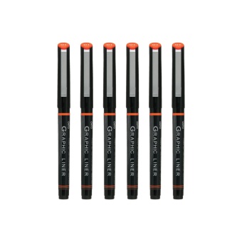 ปากกา OHTO Pen JAPAN Graphic Liner ตัดเส้น กันน้ำ ขนาดหัวปากกา 0.05/0.1/0.2/0.3/0.5/1.0 (Black) (อย่างละ 1 ด้าม)
