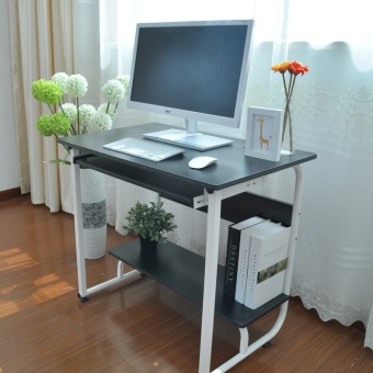 Mylazydesk ของขวัญให้แฟน โต๊ะคอมพิวเตอร์ โต๊ะทำงาน สอดข้างเตียง รุ่น 316 ลายไม้เข้ม ขนาด 80x52x73 cm.