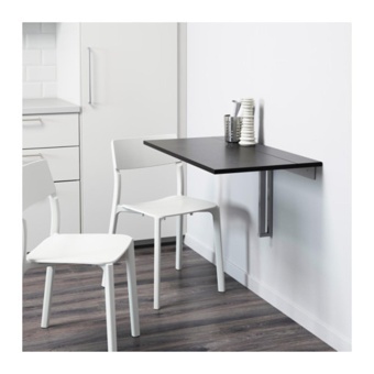 โต๊ะพับได้ ยึดผนัง โต๊ะทานข้าว โต๊ะทำงาน ประหยัดพื้นที่ได้อย่างดี ขนาด 90x50ซม.สีดำ HomeSmile