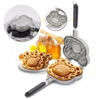 Getservice กระทะวาฟเฟิล แม่พิมพ์ทำขนม Pan made waffles ลายหมี (Silver)(Silver)(Silver)
