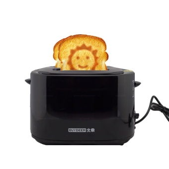 GetZhop เครื่องปิ้งขนมปัง ลายอมยิ้ม Smiley Toaster BuyBeem รุ่น D504 ไฟ 680 Watt (Black)