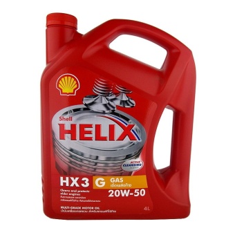 SHELL น้ำมันเครื่อง HELIX HX3 G 20W-50 รถยนต์ที่ใช้ก๊าซ 4 ลิตร