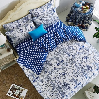 Bedding Cheap ผ้าปูที่นอน ชุดผ้านวม เกรด A 6 ฟุต 6 ชิ้น - KC016