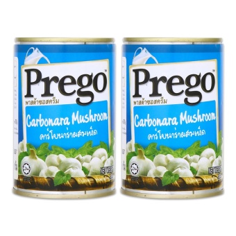 PREGO พรีโก้ พาสต้าซอสครีม – คาร์โบนาร่าผสมเห็ด 295 กรัม (แพ็ค 2 กระป๋อง)