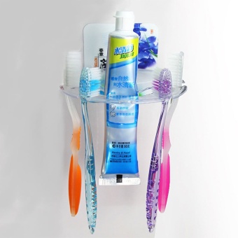 BUYINCOINS Creative Toothbrush Holder Acrylic Strong Sucker Tool Transparent