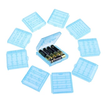 10X Plastic Case Holder Storage Box Cover for 14500 AA AAA Charger Blue