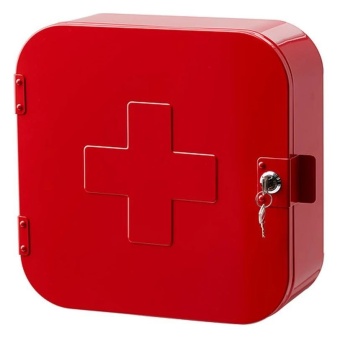 PR Furnitureตู้ยา ล็อกได้32x32cm (สีแดง)