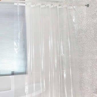 180 x 180cm Bathroom Shower Clear PEVA Curtain with 12 PCS Plastic Hooks