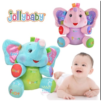 Jolly Baby ตุ๊กตาสอนภาษาน้องช้างสีฟ้ามีเสียงดนตรี Jolly Baby