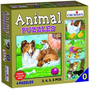 Creative's ของเล่นเสริมทักษะ (Animal Puzzles) ชุด ชุดตัวต่อภาพสัตว์ 0 (3, 4, 5, 6 ชิ้น) 2 ปีขี้นไป