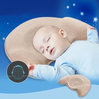 Pirt หมอนเด็กทารกสุขภาพ หมอนหัวทุย หมอนหลุม Baby Pillow Memory Foam (สีชมพู)