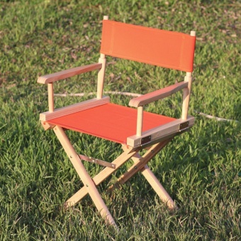 HPTJ เก้าอี้ไม้ เก้าอี้ผ้าใบ เก้าอี้ผู้กำกับ เก้าอี้พับได้ ผ้าใบสีส้ม
