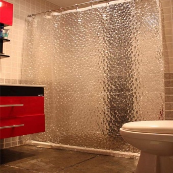 3D Cube น้ำข้นน้ำใสกันน้ำ PEVA ม่านอาบน้ำอาบน้ำผ้าม่านม่านห้องน้ำด้วย 12คนรูปร่างตะขอพลาสติก 180ซม x 180ซม