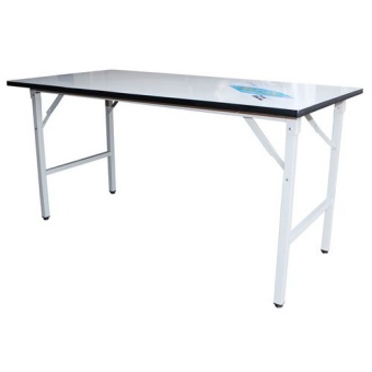 OK&Mshop โต๊ะพับประชุม โต๊ะจัดเลี้ยง โต๊ะสัมนา รุ่น TF1WH+WH(75x150) ขาสีขาว+ท้อปสีขาว
