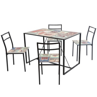 U-RO DÉCOR ชุดโต๊ะรับประทานอาหาร BAR RESTAURANT (บาร์ เรสเตอรอง) โต๊ะ 1 + เก้าอี้ 4 ตัว