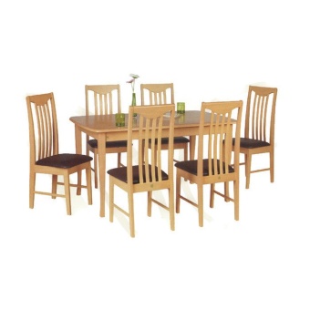 RF Furniture ชุดโต๊ะอาหารไม้ยาง 6 ที่นั่ง สี ธรรมชาติ รุ่น NPT102BE ร้านค้าดี ราคาถูกสุด - RanCaDee.com