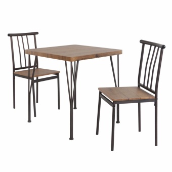 U-RO DÉCOR ชุดโต๊ะรับประทานอาหาร SONYA สีไลท์เชอร์รี่/ขาสีน้ำตาล (โต๊ะ 1+เก้าอี้ 2 ตัว)