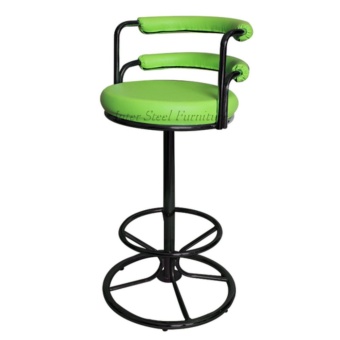 Inter Steel เก้าอี้บาร์มีพนักพิง-เบาะหมุน รุ่น Bar Chair111C-Bla โครงดำ