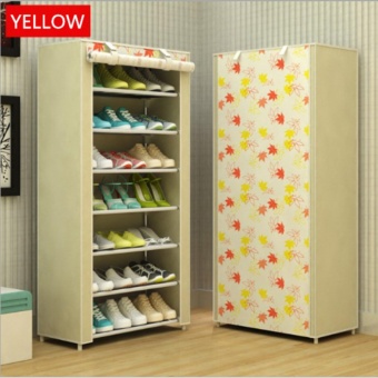 Shoes Rack ชั้นวางรองเท้า ตู้เก็บรองเท้า ตู้ใส่รองเท้า 7 ชั้น จำนวน 21 คู่ (สีเหลือง/yellow)