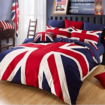 ชุดผ้าปูที่นอน (ผ้าปู+ผ้านวม 6 ชิ้น ) ลายธงชาติอังกฤษ