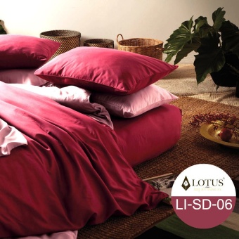 ชุดผ้าปูที่นอน Lotus - ขนาด 6 ฟุต 5 ชิ้น รุ่น Impression LI-SD006-6ft สีแดง