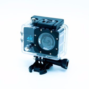 extreme actioncam กล้องกันน้ำ 4k 30fps 16M wifi หน้าจอ 2 เคสกันน้ำ สีดำ ใหม่!เพิ่ม LED Flash