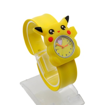 Moonar ไพ่การ์ตูนน่ารักออกแบบนาฬิกานาฬิกาตีพิกาจูยูนิกซ์สำหรับเด็ก (สีเหลือง)