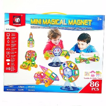 Todds & Kids Toys ของเล่นเสริมพัฒนาการ ตัวต่อแม่เหล็กเสริมทักษะ Mini Magical Magnet 86 ชิ้น