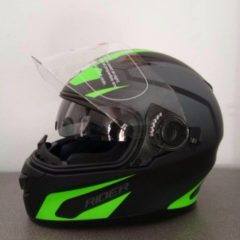 Rider helmet หมวกกันน็อคหุ้มคาง รุ่น Viper Exotic สีดำ-เขียว
