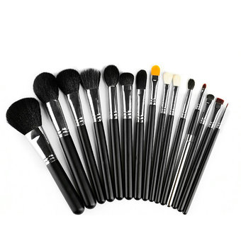 15 Pcs Silver&amp;black Makeup Cosmetic Brush Eyebrow Foundation Powder Brushes