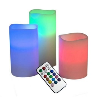 GadgetZ เทียน LED เปลี่ยนสีได้ 12 สี พร้อมรีโมท (แพ็ค 3 ชิ้น)