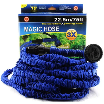 Elastic Hose สายยางยืดหดอัตโนมัติ MAGIC HOSE Automatically EXPANDS and Contracts 75 ฟุต/22.5M (สีน้ำเงิน)
