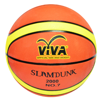VIVA บาสเกตบอลยาง รุ่น 2000 Slam Dunk เบอร์ 7 (สีน้ำตาล/เหลือง)