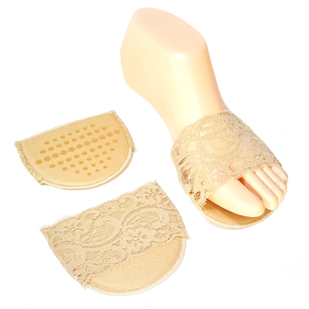Wa-L แผ่นรองเท้า (คาดผ้าลูกไม้-สีครีม แพ็คคู่) / high heels support (sponge-Lace-2pairs)