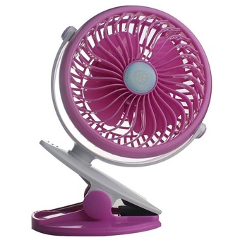 Lotte Clip Fan พัดลมหนีบ ชาร์จได้/ใส่ถ่านได้ (Pink)