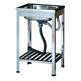 Dyna Home ซิ้งค์ล้างจาน หนึ่งหลุม สแตนเลส sink หนา 0.6 mm. พร้อมขาและชั้นวาง รุ่น DH-5040-T
