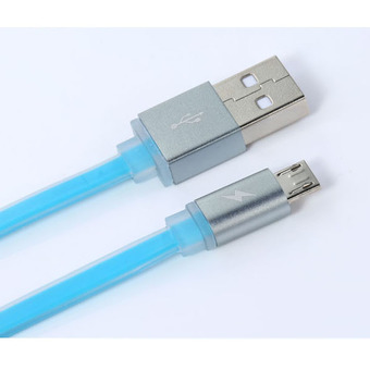 Remax CLEAR Quick Charge and Data Cable สายชาร์จ Micro USB for Samsung / Android (สีฟ้า)