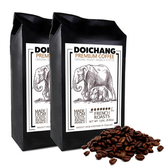DoiChang Premium Coffee เมล็ดกาแฟดอยช้าง อาราบิก้า คั่วเข้ม (2ถุง - 500g.)
