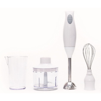 OEM เครื่องบดสับผสมอาหารแบบมือถือ มาพร้อมหัวสำหรับตีไข่ blender (สีขาว)