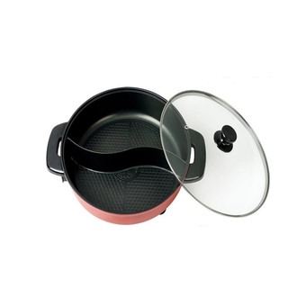 Starker Smarthome หม้อสุกี้ หม้อชาบูไฟฟ้า 2 ช่อง รุ่น SP-2001 (Red)