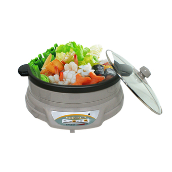 Goldex หม้อสุกี้ พร้อมกะทะไฟฟ้า 2 in 1 (Black)